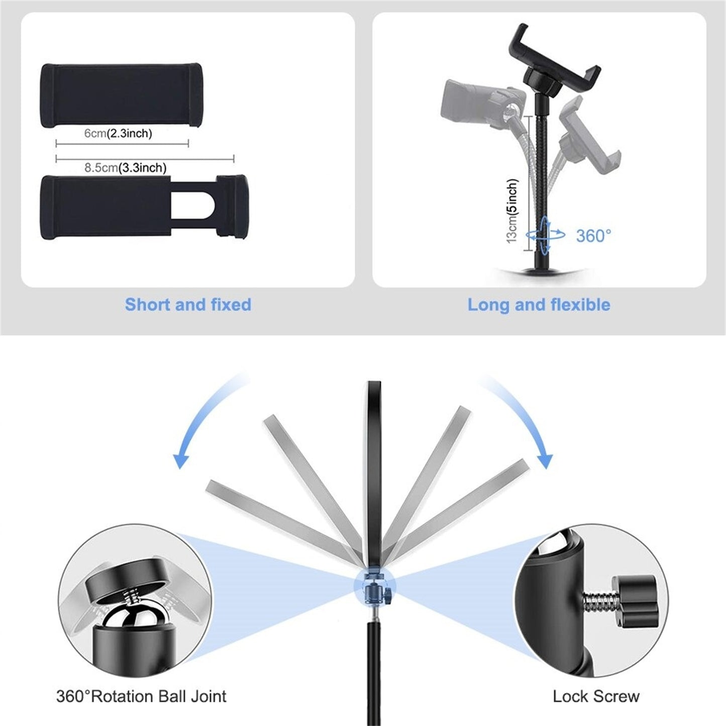 Ring Light Iluminador Anel Luz Led Rgb Colorida USB 8 Polegadas c/Tripé 360º Top
