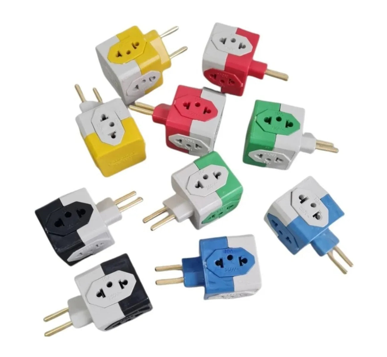 Adaptador Tomada Cubo 4 Entradas Benjamin 10a ,COR ENVIADA ALEATORIAMENTE