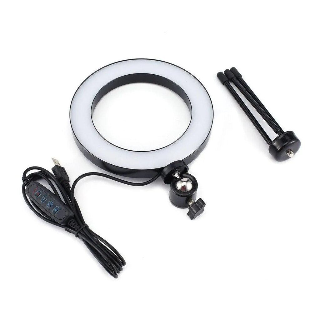 Ring Light Selfie Makeup Illuminator + Table Tripe 6 inch Led Light para luz selfei