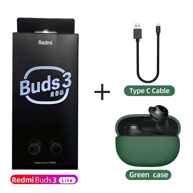 Original Xiaomi Redmi Buds 3 Youth Edition Earphone Tws Wireless Bluetooth 5.2 Gaming Headset Touch Control Earbuds 3 Lite