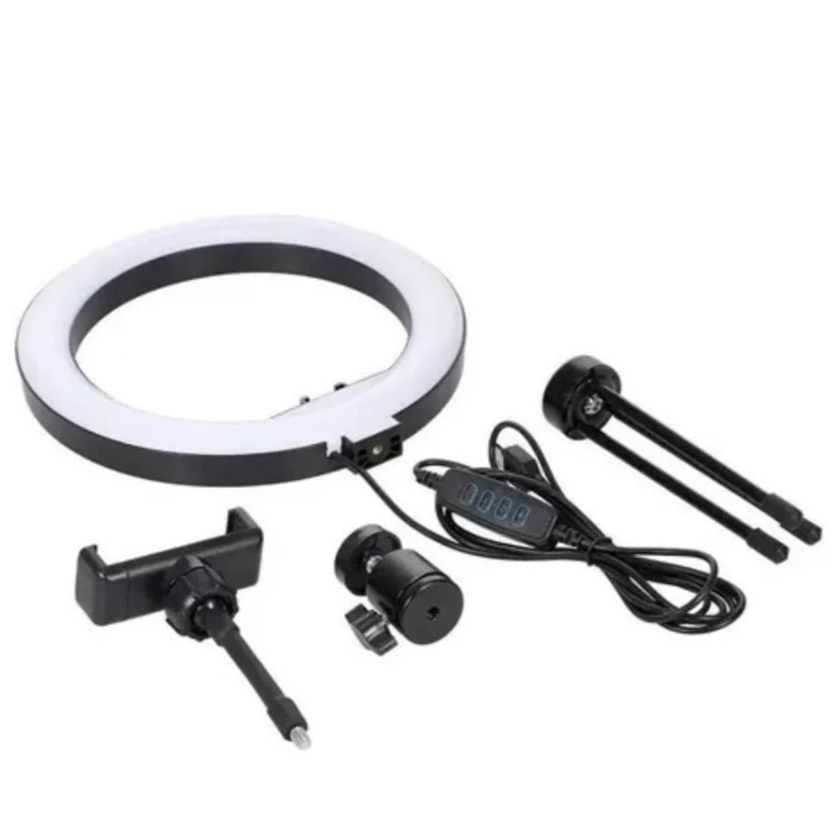 Anel Ring Light 8 Pol + Tripé De Mesa + Suporte Cel Video