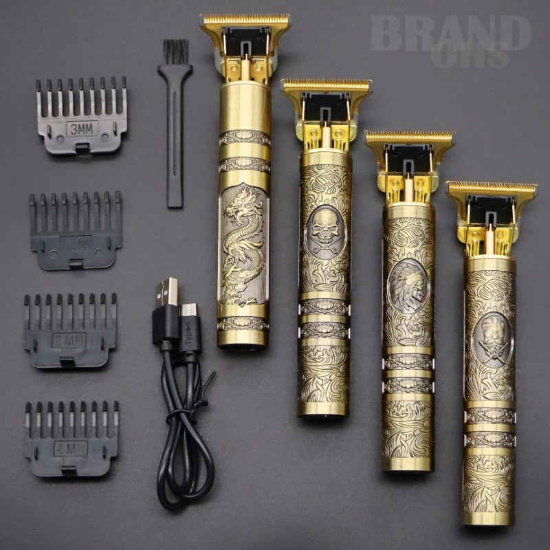 Máquina De Cortar Cabelo e Barba Masculina Designer Aleatório Elétrico Profissional T9