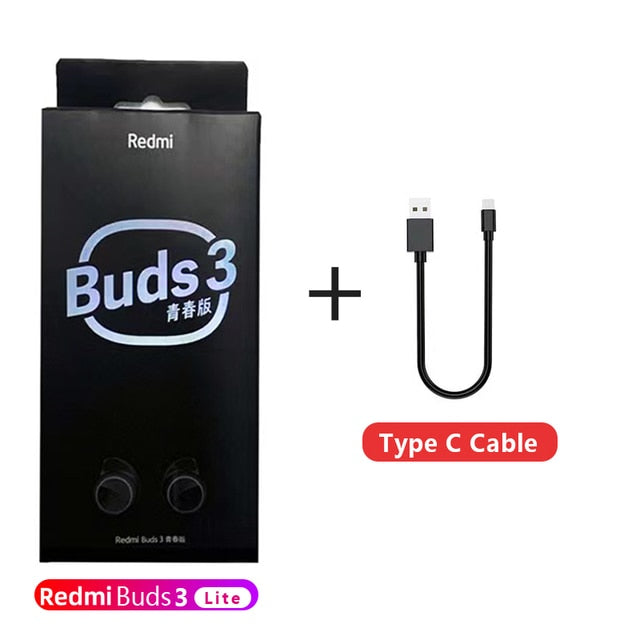 Original Xiaomi Redmi Buds 3 Youth Edition Earphone Tws Wireless Bluetooth 5.2 Gaming Headset Touch Control Earbuds 3 Lite