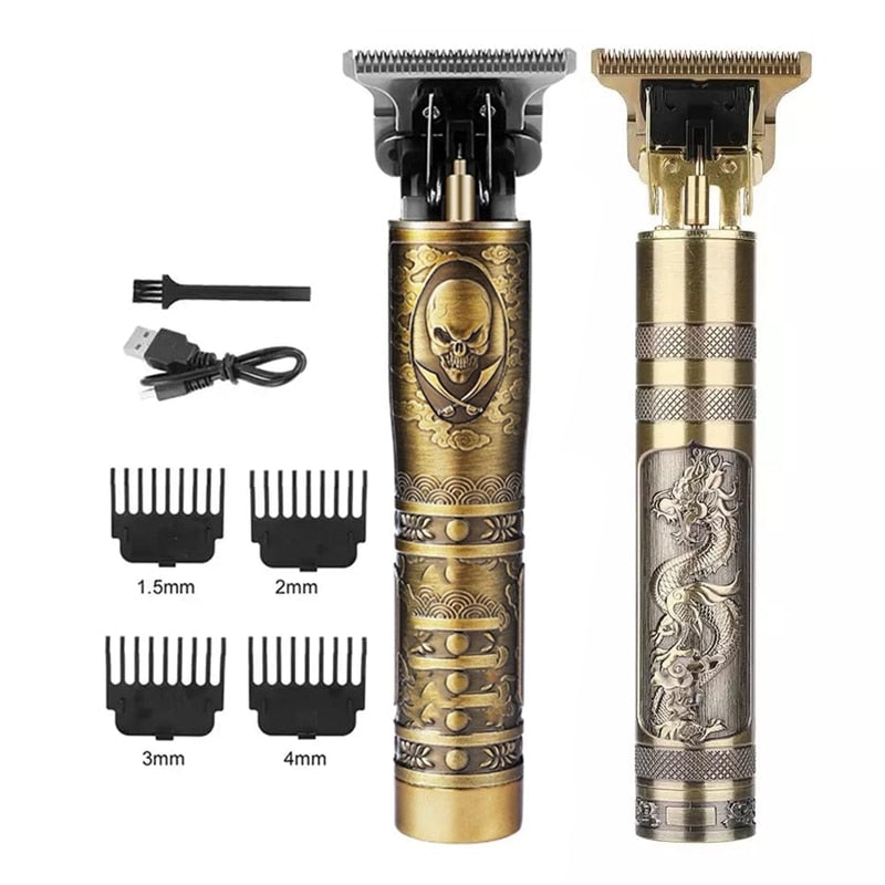 Máquina De Cortar Cabelo e Barba Masculina Designer Aleatório Elétrico Profissional T9