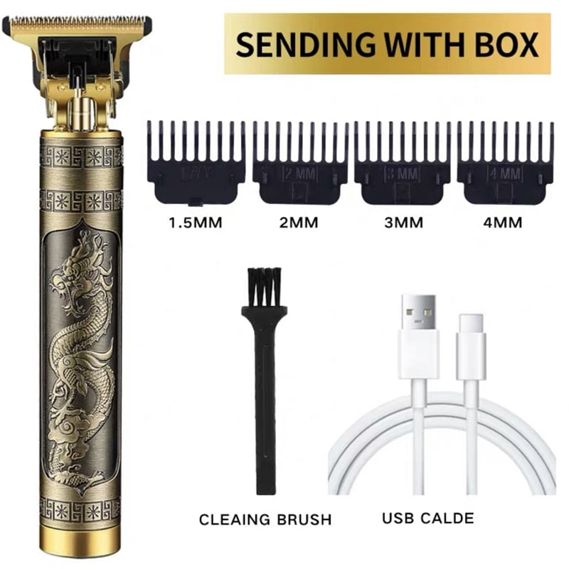 Máquina De Cortar Cabelo e Barba Masculina Designer Aleatório Elétrico Profissional T9