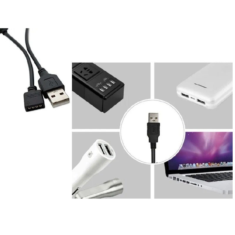 Led Tape 5050 Rgb 2M 5v Usb For Tv Pc Car