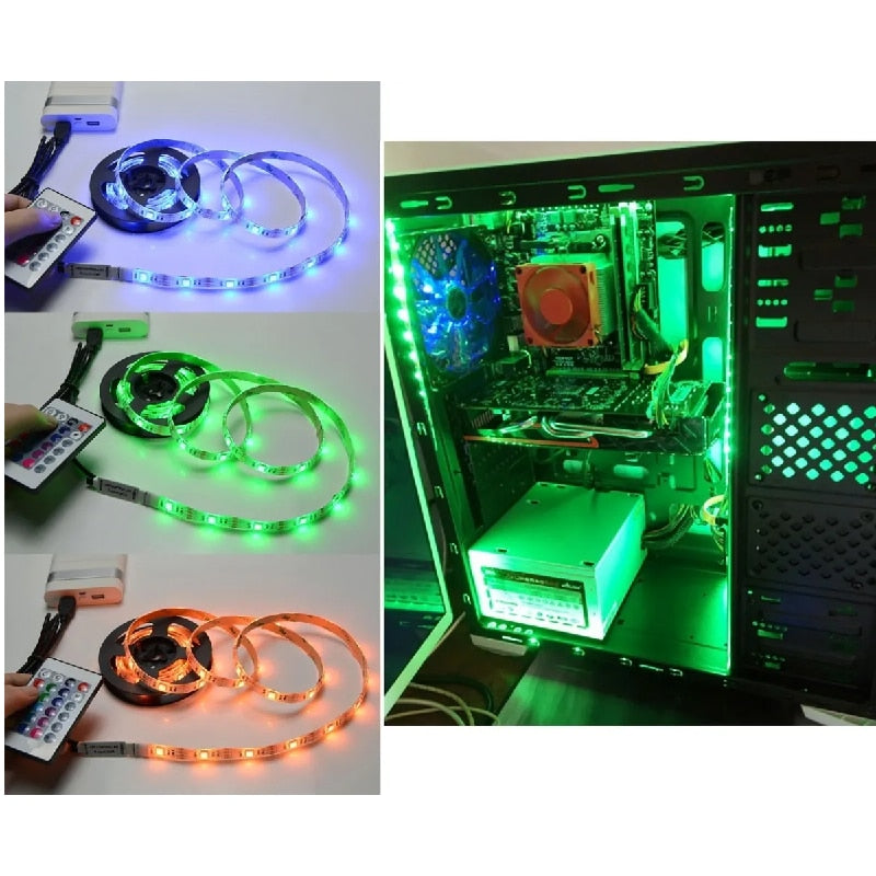 Led Tape 5050 Rgb 2M 5v Usb For Tv Pc Car